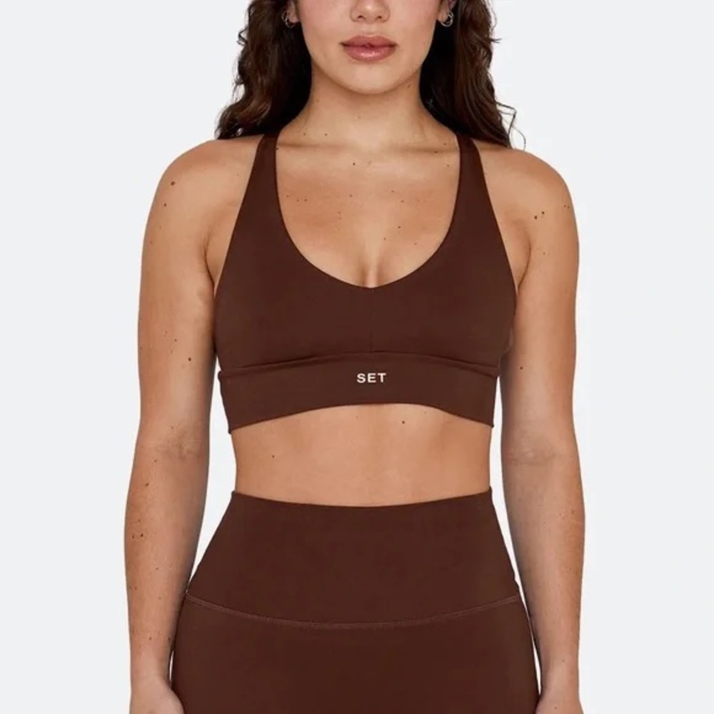 Set Active Luxform Racer V Bra Coco NWT Size Small